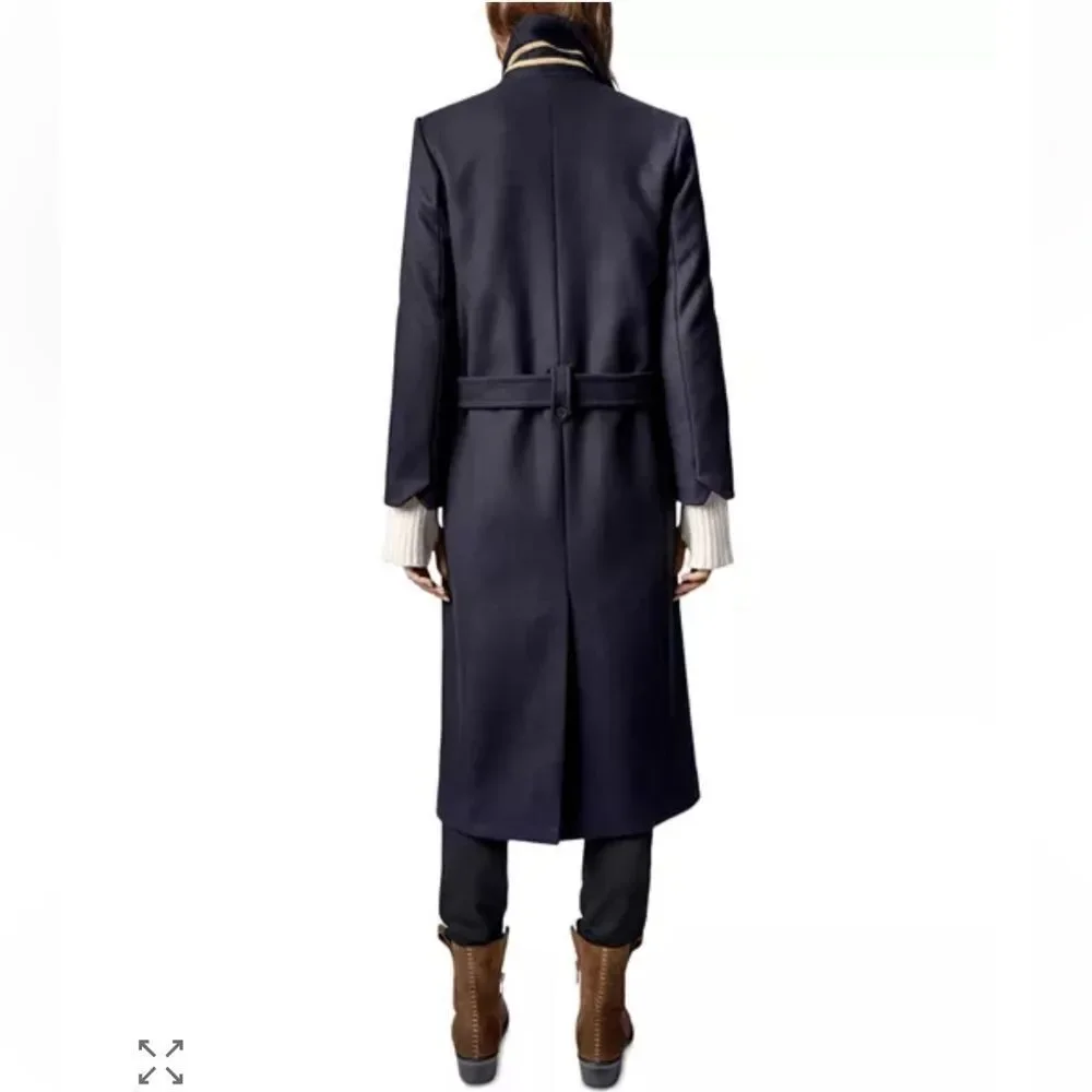 $798 Zadig & Voltaire Monaco Virgin Wool Blend Coat NEW Small